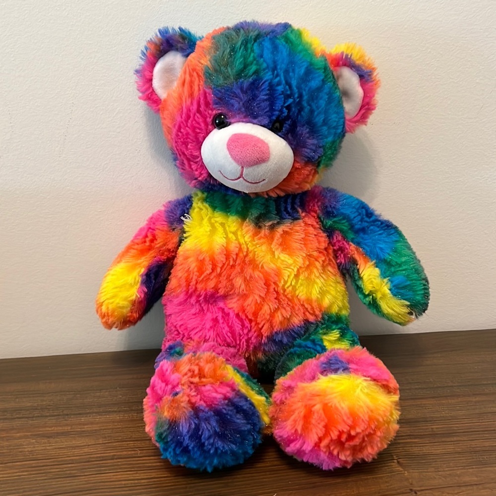 Build-A-Bear Workshop Teddy Bear Plush Multi Color Bright Tye-Dye